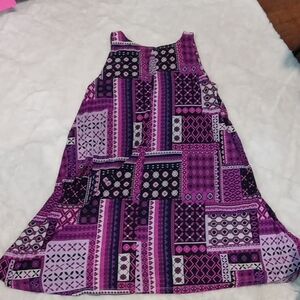 Purple Patchwork Sleeveless Dress